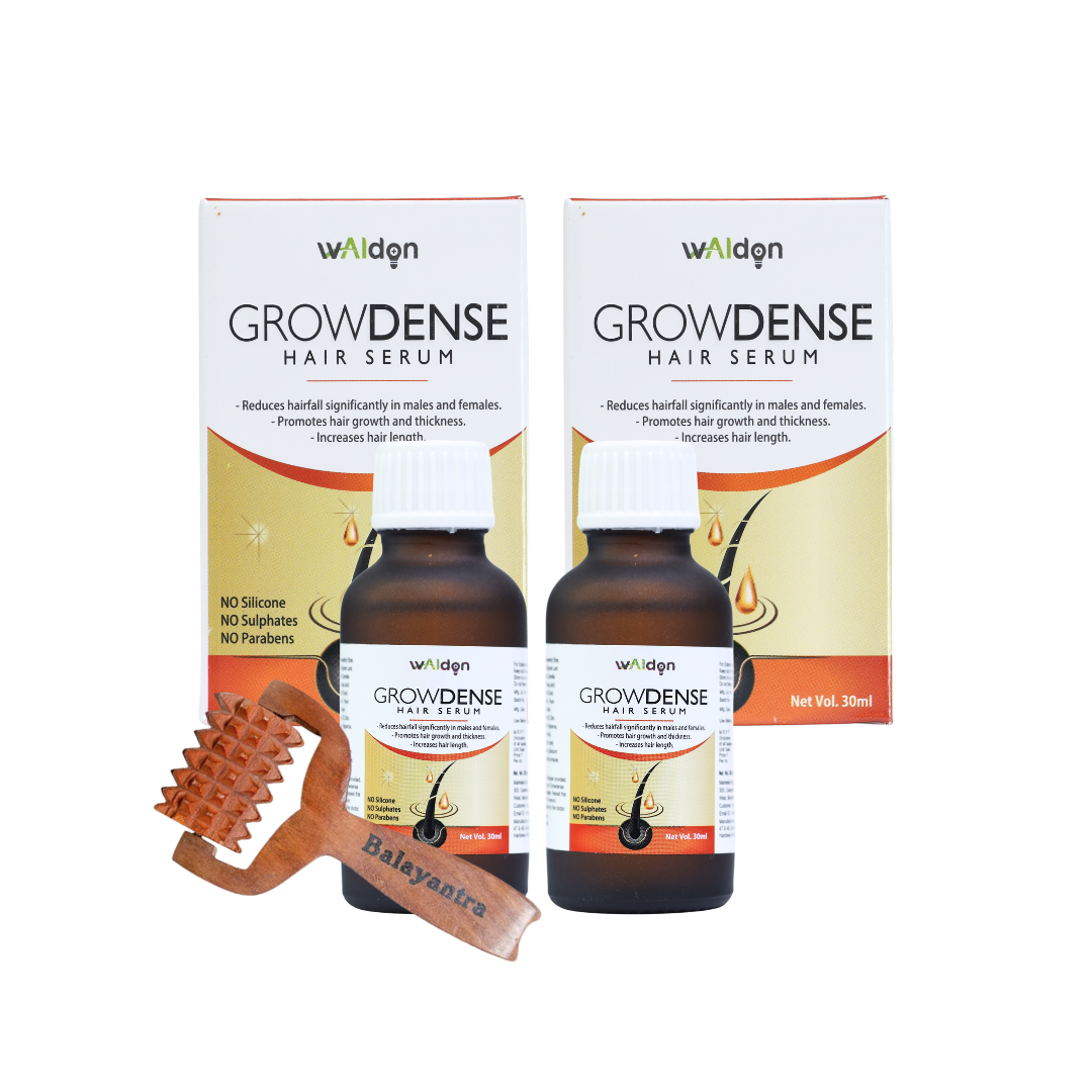 2 × Growdense Hair Serum 30 ml with FREE balayantra roller