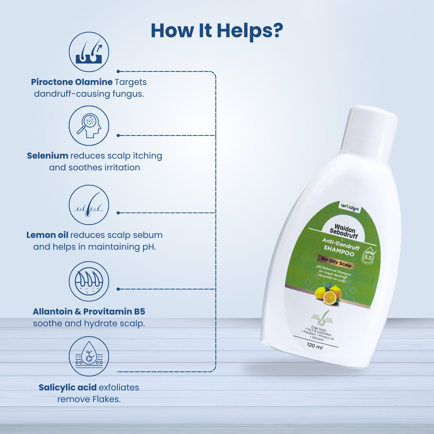 Waidon Sebodruff Shampoo, 120 ml