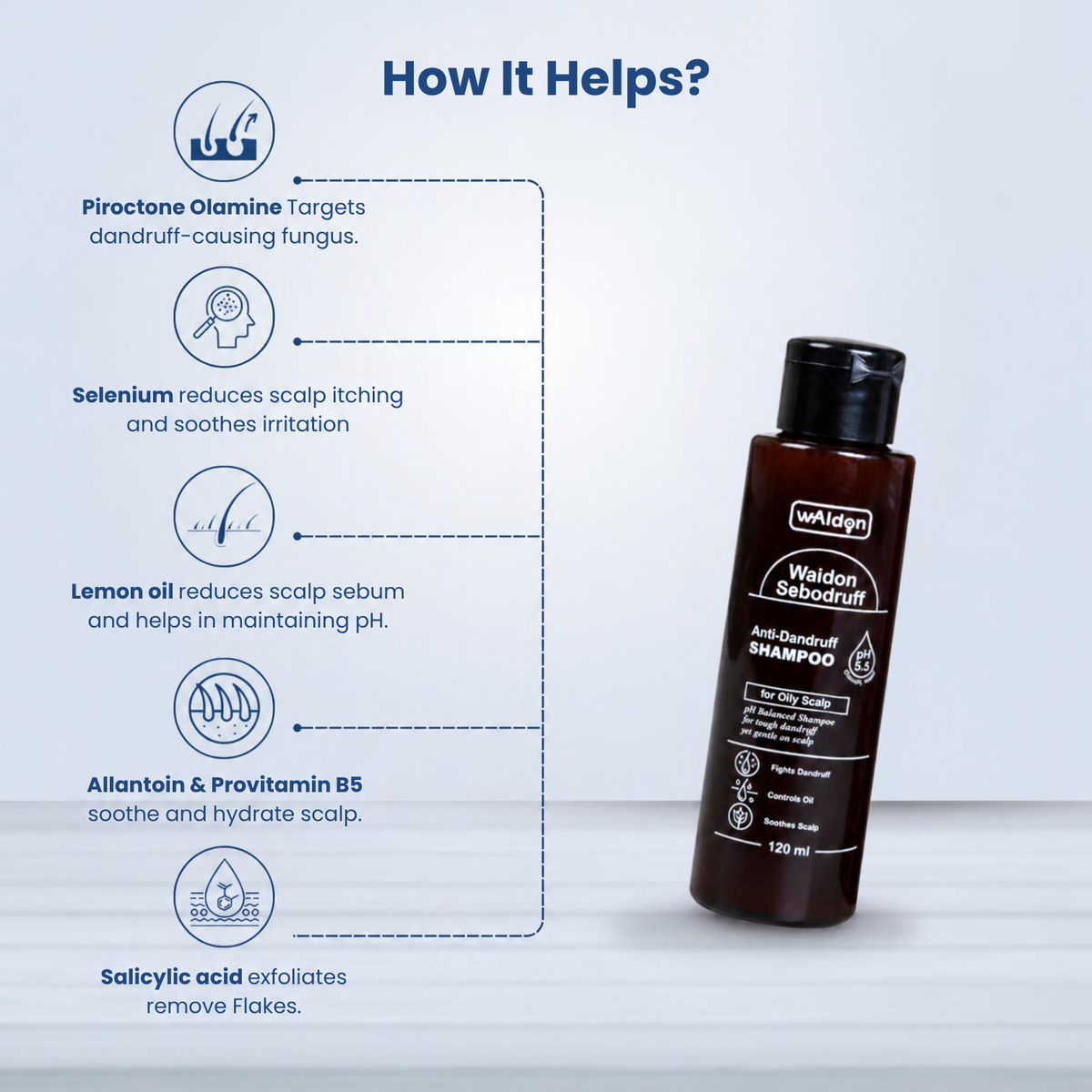 Waidon Sebodruff Shampoo, 120 ml