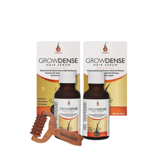 2 × Growdense Hair Serum 30 ml with FREE balayantra roller