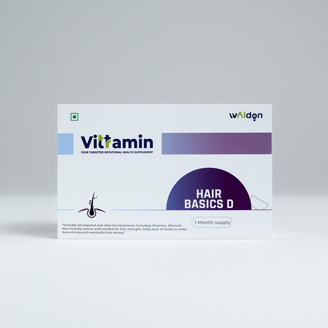 Vittramin Hair Basics D (with weekly Vit D sachet) 1 month supply